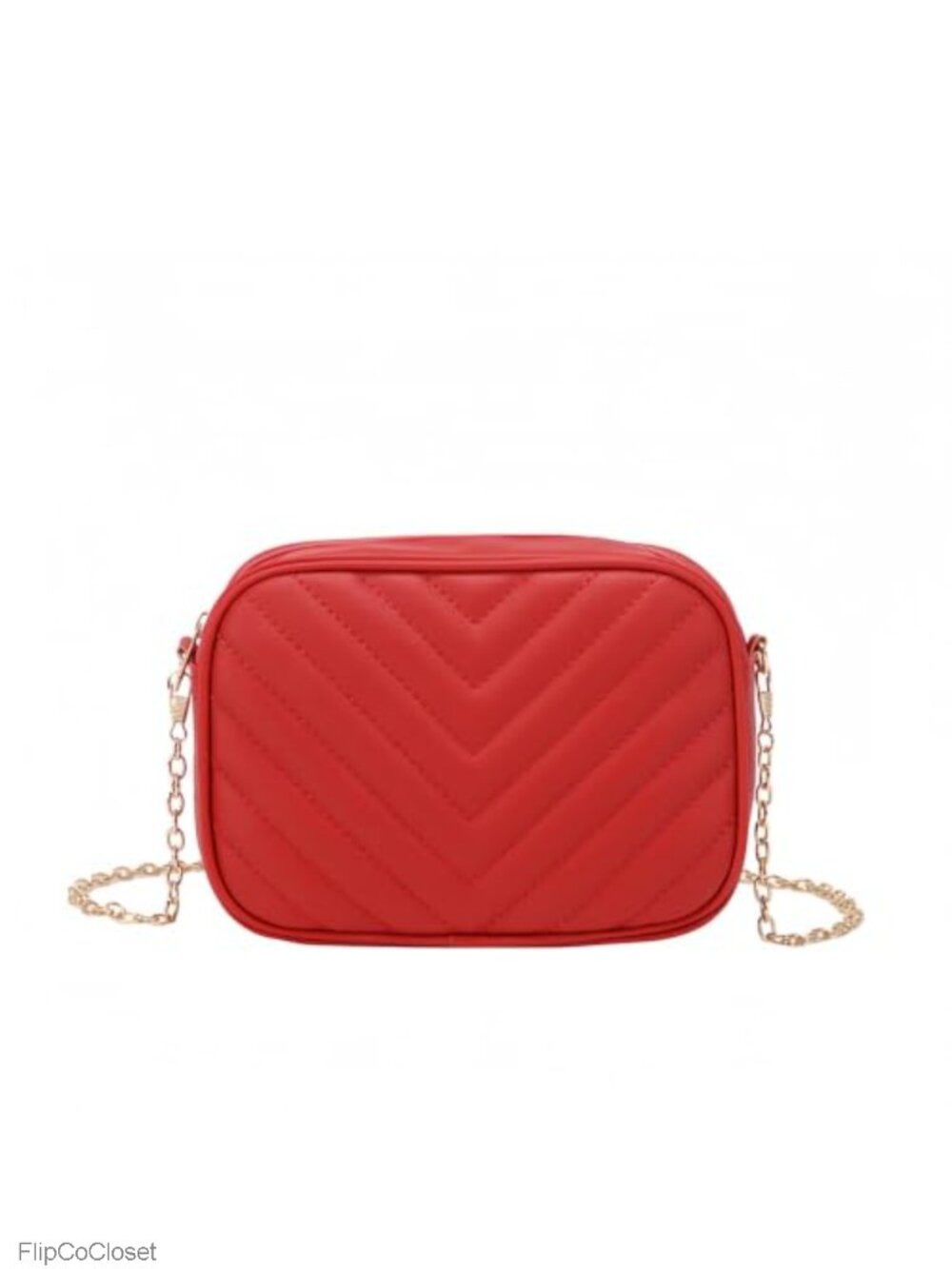 PU Leather Quilted Small Crossbody Bag Detachable Chain Strap Mini Purse